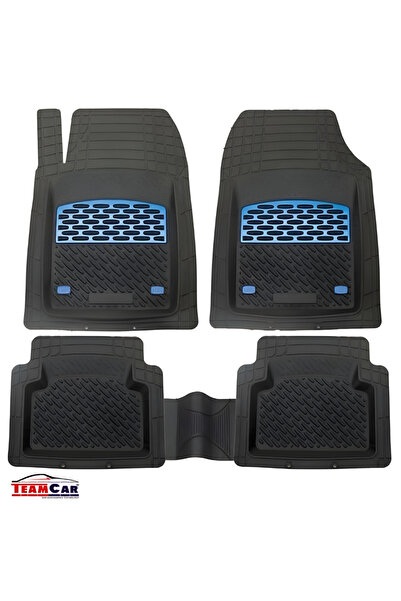 TEAMCAR Fiat Panda II Type Tray Compatible Mats (2003–2012) Blue