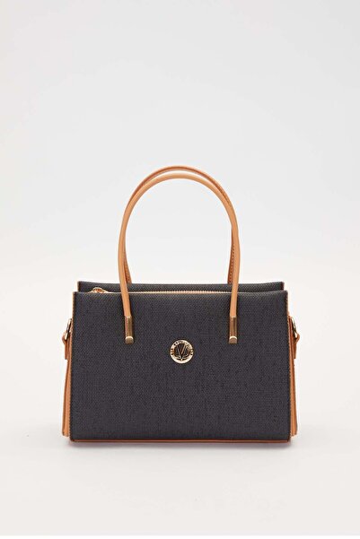 Levidor Siyah Kumaş Görünümlü El Çantası