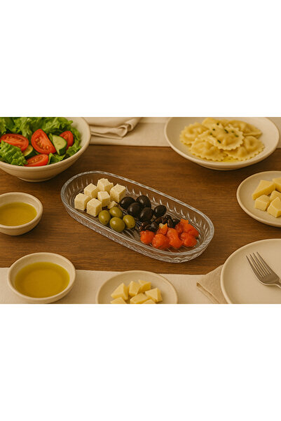 Kitchen Line Rectangular Glass Serving Plate – Appetizer & Dessert Presentati...