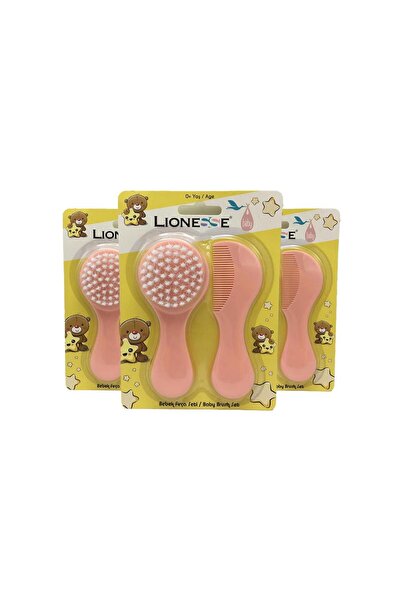 Tarko Set pieptene cu perie Lionesse - roz x 3