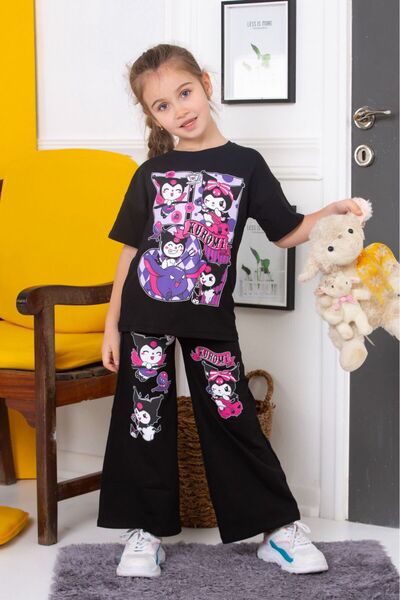 tunays shopping Set fete oversize cu picior spaniol cu imprimeu Kuromi