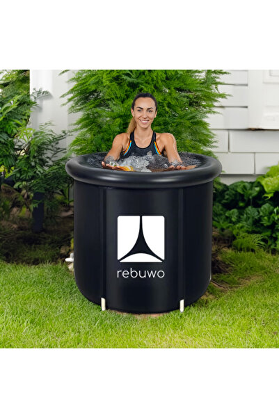 Rebuwo Sporcu Buz Küveti 300 L 75×75 cm–Kompakt Soğuk Su Terapisi Katlanabilir Dayanıklı Taşınabilir Küvet