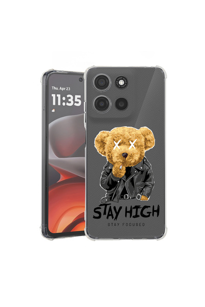 bestcase Husă antișoc pentru Motorola Moto G86 cu design Stay High Teddy Bear...