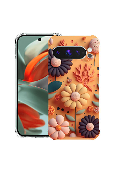bestcase Carcasă antișoc compatibilă cu Google Pixel 10 Pro / Pixel 10, Happy Flowers,