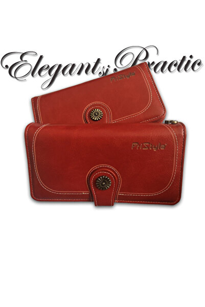 PriStyle Premium Women's Wallet, 15 Card Slots, Cash and Coin Compartment, with Zipper and Snap Closure, Very