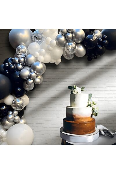 zola Σετ 107 μπαλονιών κομφετί για αψίδα, 100 αυτοκόλλητες κουκκίδες διπλής όψης, κορδέλα 5 μέτρων, λευκό/μαύρο