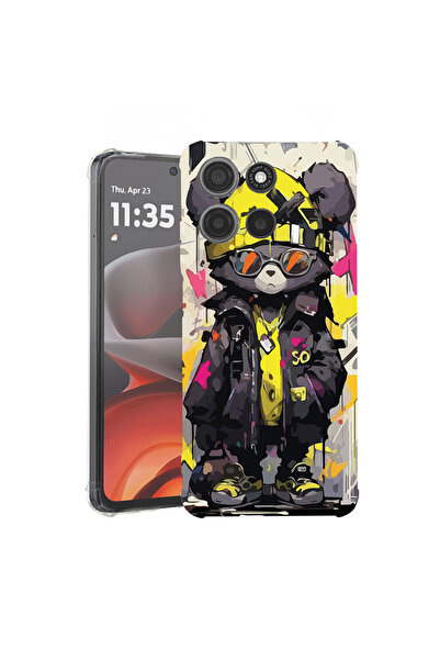bestcase Husă antișoc pentru Motorola Edge 60 Pro cu design ursuleț de pluș în culori pastelate, 2052054 AS 1465