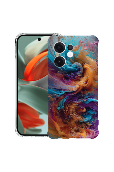 bestcase Husă antișoc pentru OPPO Reno 14 F / FS cu design în culori lichide,...