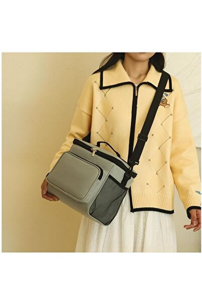 Flippy Lunch Bag, Flippy, Multifunctional, Compartmented, 2 Types of Handles, Waterproof, 26x24x17 cm, Gray