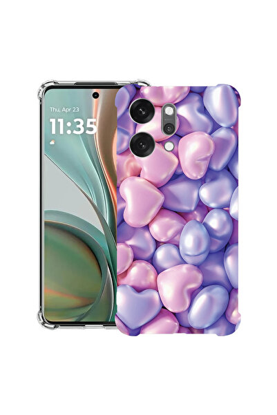 bestcase Husă antișoc pentru OPPO Reno 14 5G cu design cu inimi colorate, 205...