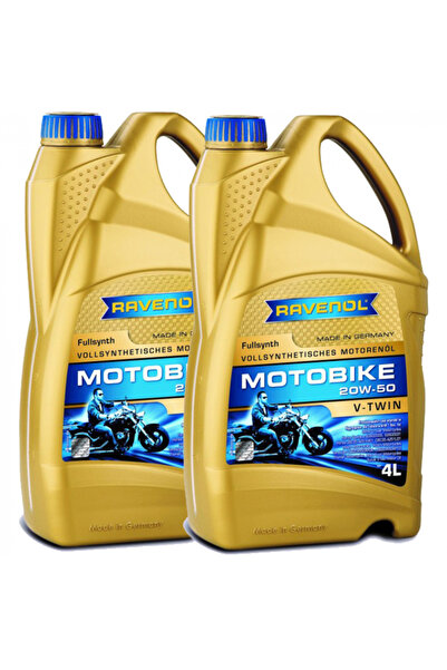 RAVENOL Pachet de ulei de 8 litri Motobike V-Twin 20W50 complet sintetic