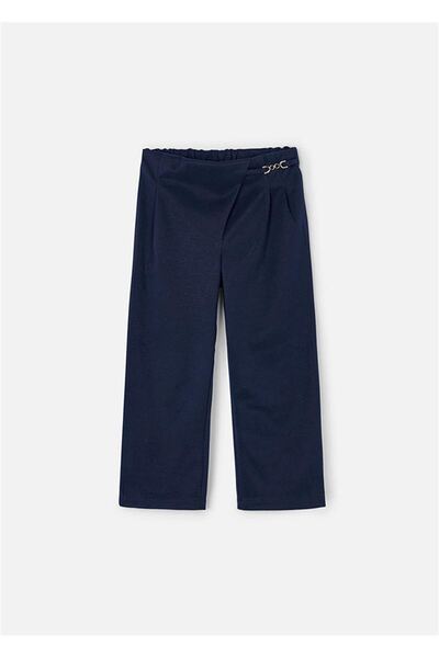 MAYORAL Girl's Pleated Knitted Trousers Navy Blue 4573