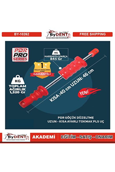 ByDENT Pdr Göçük Düzeltme Tokmağı Vurdurma Uzun Kısa Ayarlı Plastik Uç 1,320 Gr