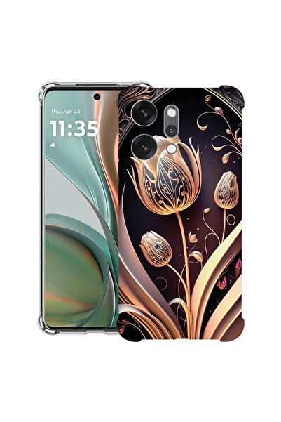 bestcase Carcasă antișoc pentru OPPO Reno 14 5G cu design Golden Tulip, 20520...