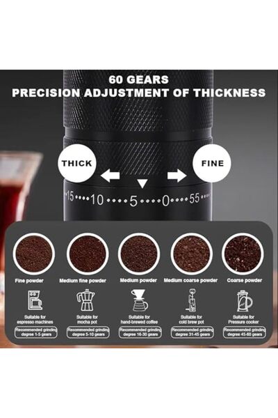 Generic Portable Hand Brewed Coffee Grinder with Adjustable Gears