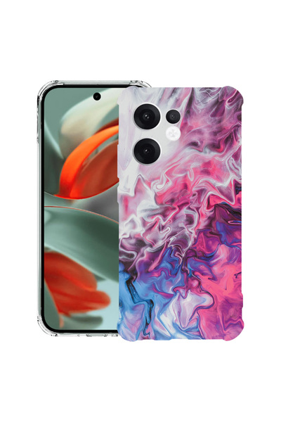 bestcase Carcasă antișoc Husa compatibilă cu Oppo Reno15, roz marmorat și alb...