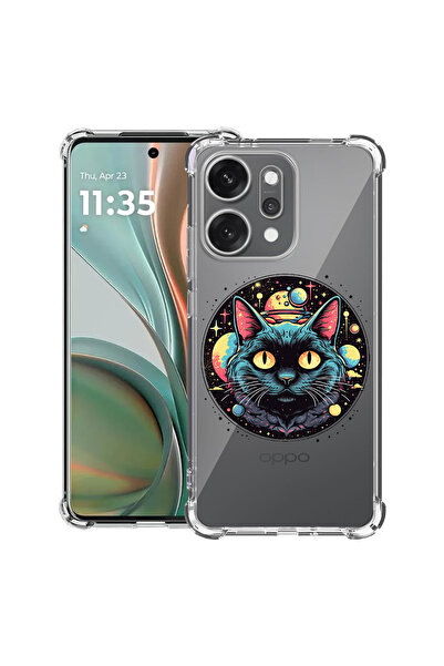bestcase Husă antișoc pentru OPPO Reno 14 5G cu design Mystic Black Cat, 2052...