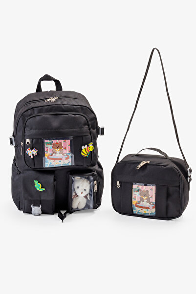 KAWAİİ BAG CLUB KAWAİİ TARZI AKSESUAR HEDİYELİ ORTOPEDIK OKUL ÇANTASI SETİ BESLENME ,ÇANTA