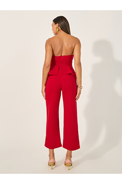 Styli Bandeau Neck Wide Leg Jumpsuit