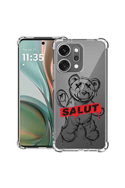 bestcase Husă antișoc pentru OPPO Reno 14 5G cu design Teddy Bear Salut, 2052...