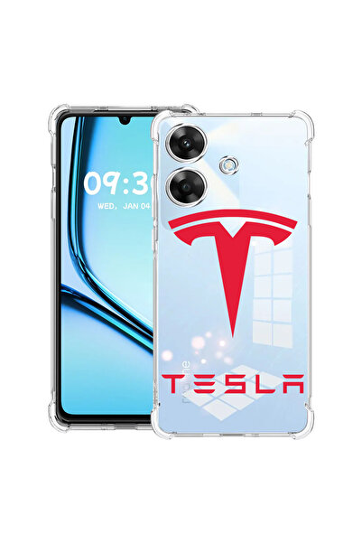 bestcase Husă antișoc pentru Realme Note 60 / Note 60X cu design Tesla Red, 2...
