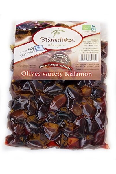 JollyMag Masline Kalamata vidate marinate in otet bio 500g Stamatakos