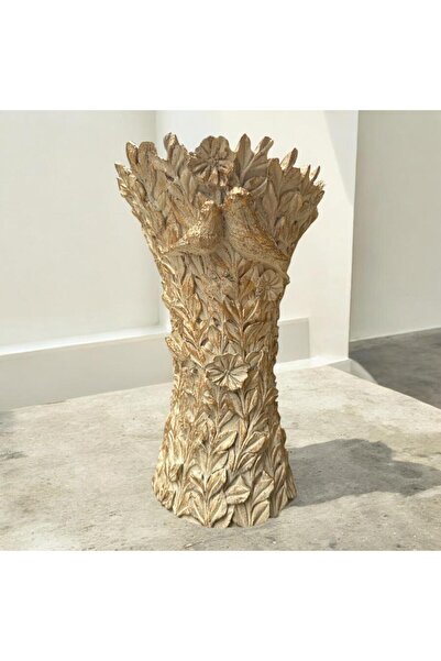 Peramari Decorative Polyester Bird Standing Vase Cream Antique 25 cm