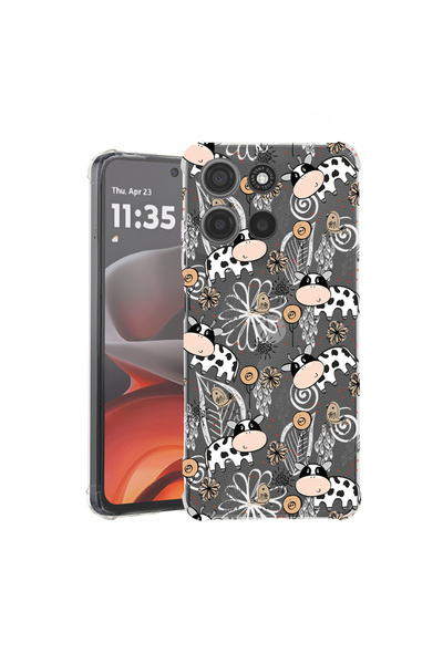bestcase Husă antișoc pentru Motorola Moto G56 cu model vacă, 2052060 AS 1434