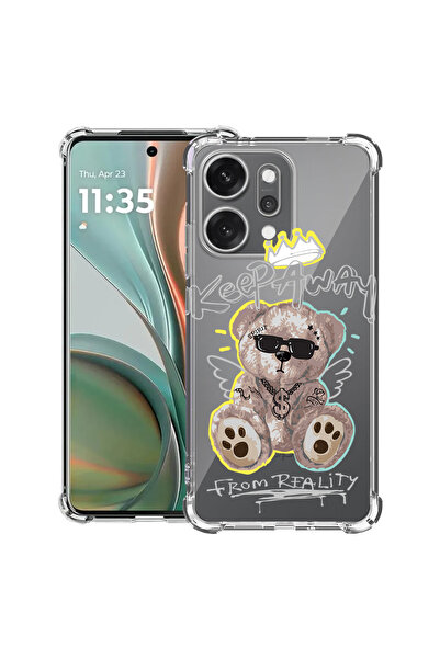 bestcase Husă antișoc pentru OPPO Reno 14 5G cu design Teddy Bear Keep Away, ...