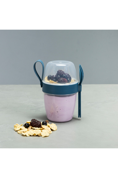 devigo Yogurt Container Portable Breakfast and Snack Container – Small / Medium / Large Medium Dark Blue