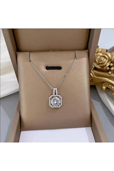 Pursehuit Necklace, earrings and ring set, silver, stainless steel, with zirconia stones, Nicka C8