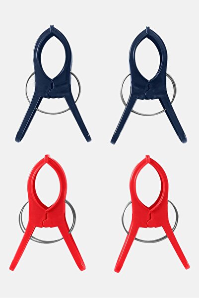 Tchibo 4 قطع مشابك مناشف، أحمر/كحلي