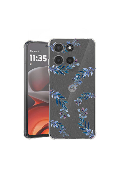 bestcase Husă antișoc pentru Motorola Edge 60 Pro cu design flori albastre, 2...