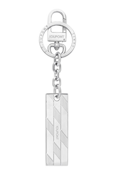 S.T. Dupont Monogram Metal Silver Keychain 3541