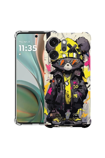 bestcase Husă antișoc pentru OPPO Reno 14 5G cu design ursuleț de pluș în cul...