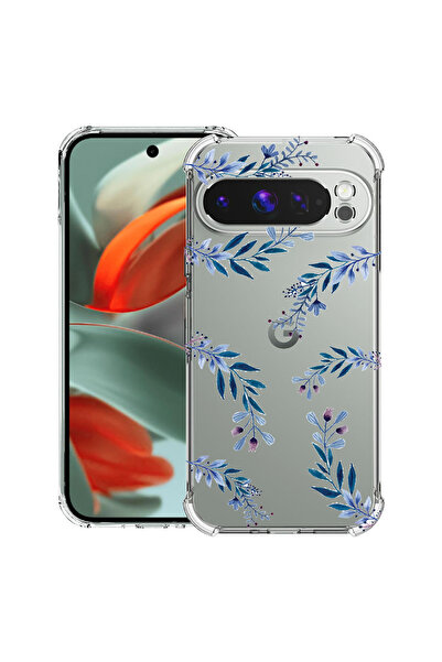 bestcase Husă antișoc pentru Google Pixel 10 Pro XL cu design flori albastre,...