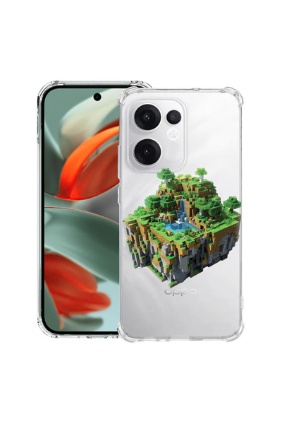 bestcase Husă antișoc pentru OPPO Reno 14 F / FS cu design Minecraft World, 2...