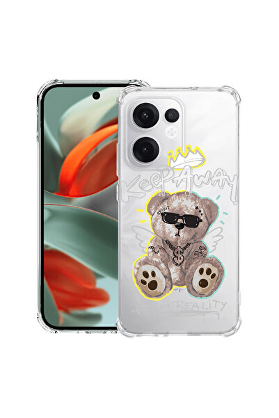 bestcase Carcasă antișoc compatibilă cu Oppo Reno15 Pro, Teddy Bear Keep Away