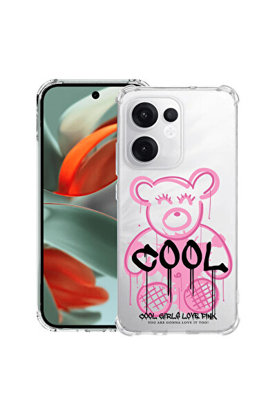 bestcase Carcasă antișoc compatibilă cu Oppo Reno15, Teddy Bear Cool Pink,