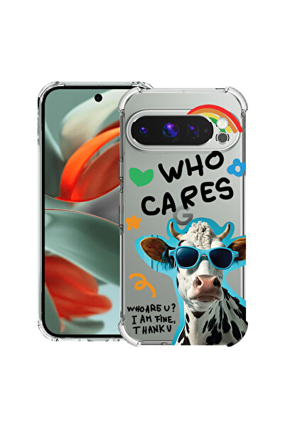 bestcase Carcasă antișoc Husa compatibilă cu Google Pixel 10 Pro / Pixel 10, Cool Cow - Cui îi pasă?