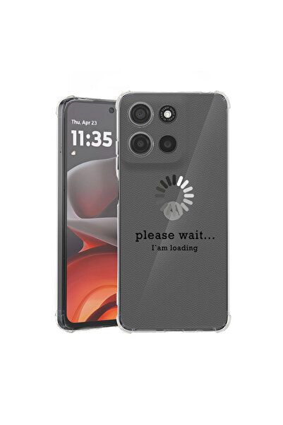 bestcase Husă antișoc pentru Motorola Edge 60 Pro cu design Vă rugăm să aștep...
