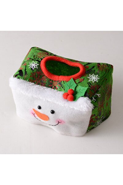 Flippy Decorative Napkin Box, Snowman, Christmas Theme, 16 x 10 cm, Green