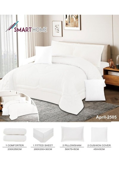 smart home Summer double Comforter, Reversible. Double-stuffed, 6-piece microfiber sleeping set, 230x250cm