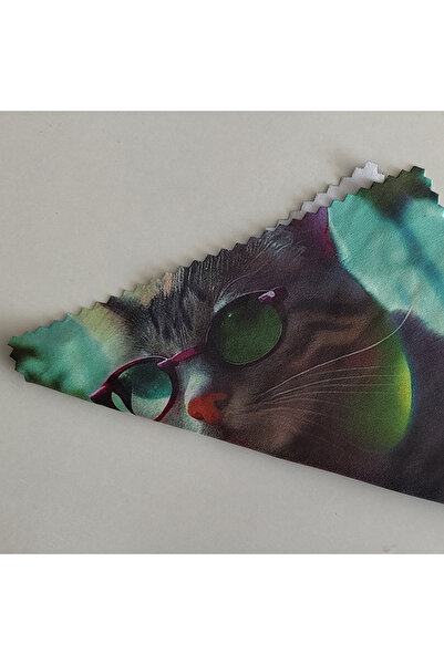 PriStyle Set of 4 x Glass and Plastic Glasses Cloths, for Contact Lenses and Phones, Cat Print