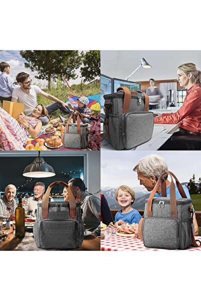 Flippy Thermal-Insulated Bag, Multifunctional, 25x22x15 cm, Gray