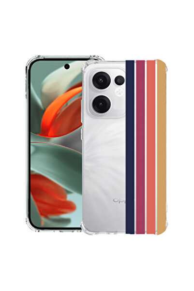 bestcase Carcasă antișoc Husa compatibilă cu Oppo Reno15, Retro Lines