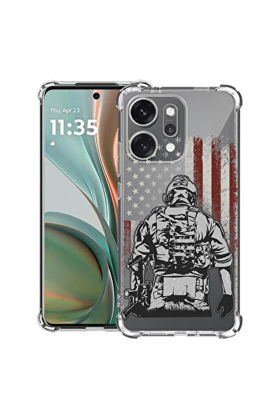 bestcase Husă antișoc pentru OPPO Reno 14 5G cu design soldat american, 20520...