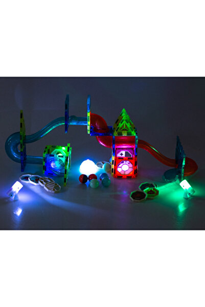 İSP Educational and Creative Magnetic Luminous Set, with 75 Pieces, Ball Track, "LikeSmart Light Magnetic World"