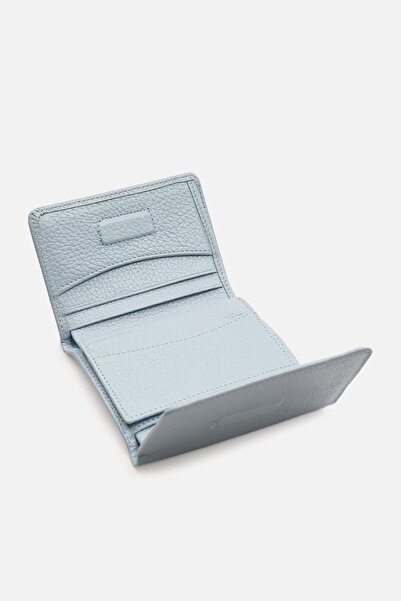 MAFİ Magnetic Genuine Leather Ice Blue Magnetic Unisex Wallet – Elegant and Secure Design