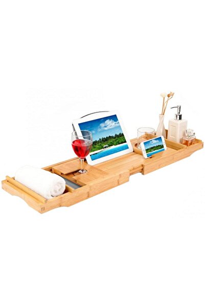 LikeSmart Masuta pentru Cada din bambus LikeSmart, suport tableta sau carte, suport pentru telefon, suport pah